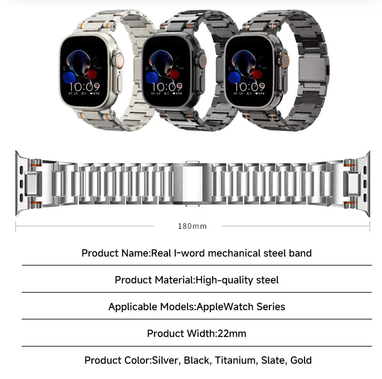 Correa Táctica Magnética Metal para Apple Watch Ultra 49mm Y 42mm - 46mm