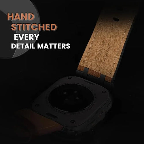 Correa Piel Premium Para Samsung Galaxy Watch Ultra De 47mm Café Rojizo/negro 2.6 Cm