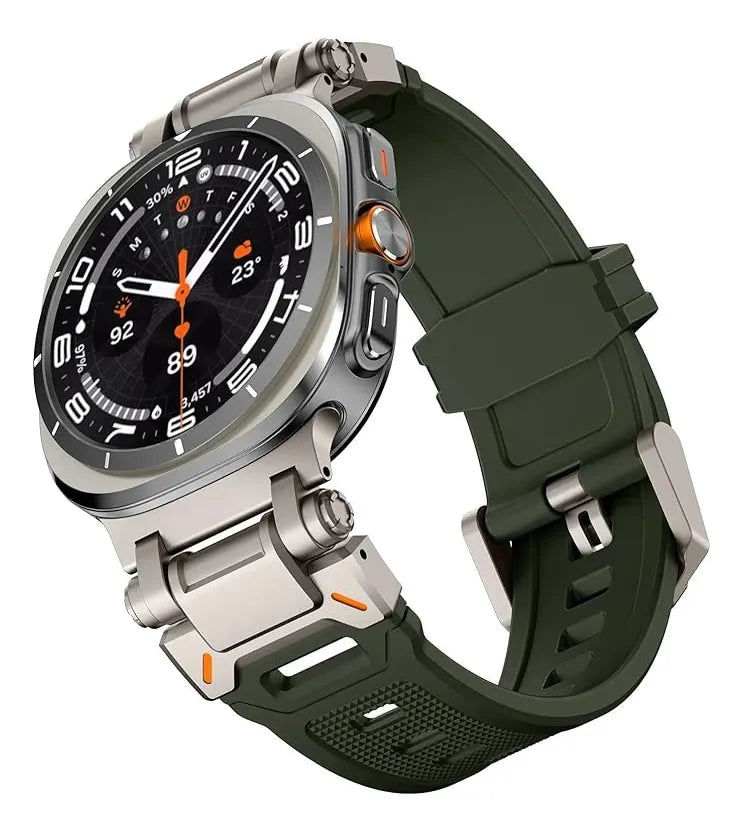 Correa Silicon Deportiva Para Samsung Galaxy Watch Ultra Naranja Titanio 2.6 Cm