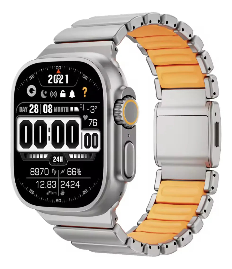Correa De Acero Y Silicona Para Apple Watch 42-49mm Ultra
