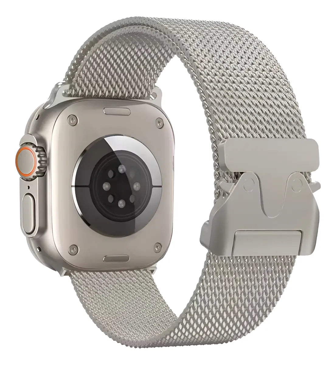 Correa Malla Milanesa de Acero Inoxidable para Apple Watch Cerradura tipo Paracaídas