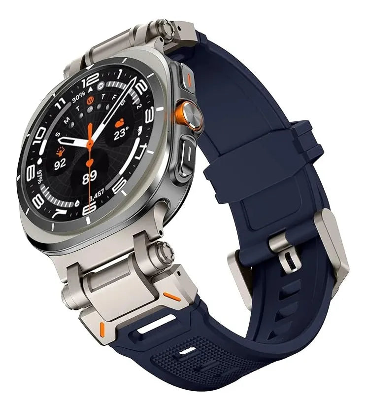 Correa Silicon Deportiva Para Samsung Galaxy Watch Ultra Naranja Titanio 2.6 Cm