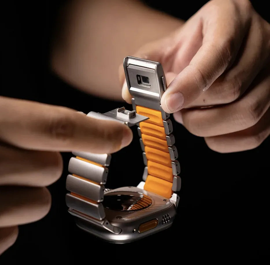 Correa De Acero Y Silicona Para Apple Watch 42-49mm Ultra