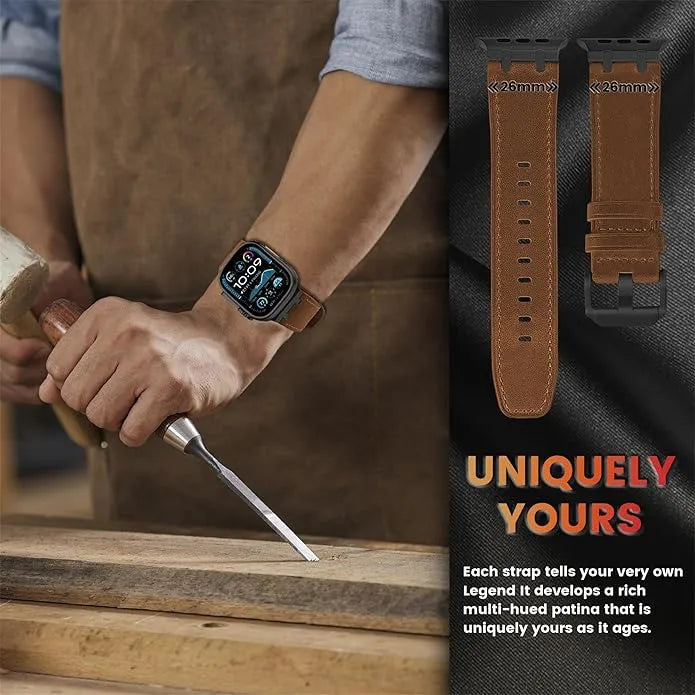 Correa de Piel Auténtica Crazy Horse 26mm para Apple Watch Ultra