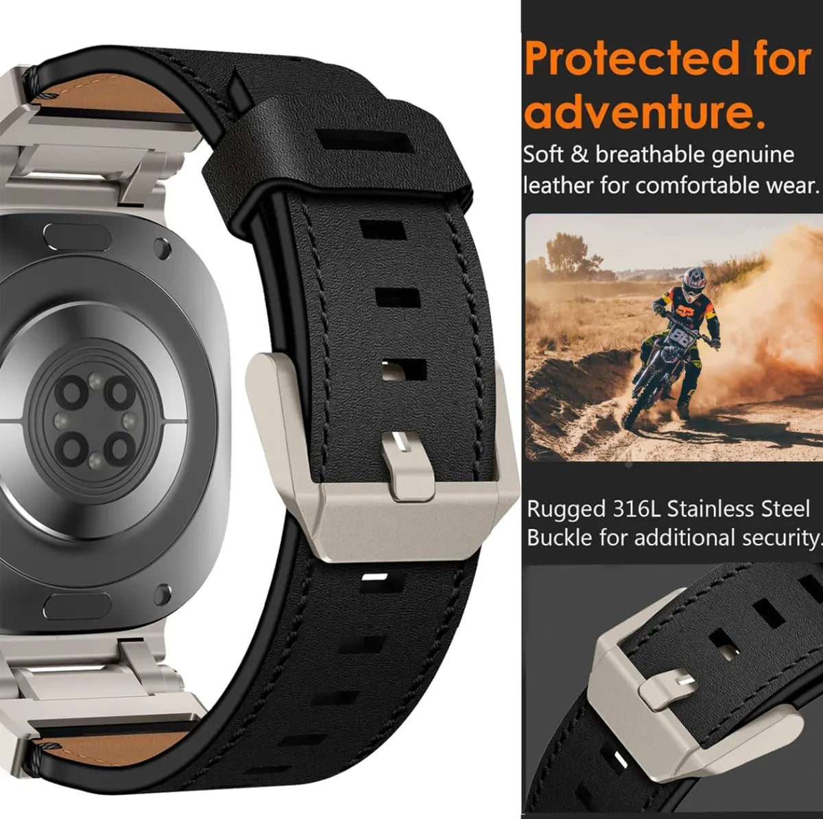 Correa Galaxy Watch Ultra Piel Genuina Sport Calidad