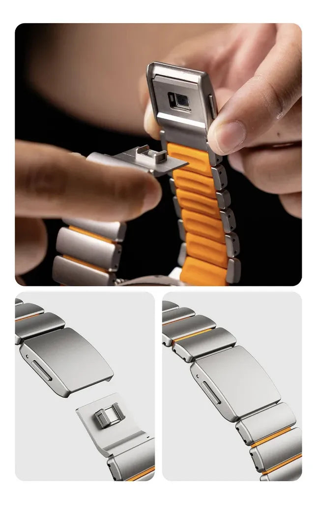 Correa De Acero Y Silicona Para Apple Watch 42-49mm Ultra