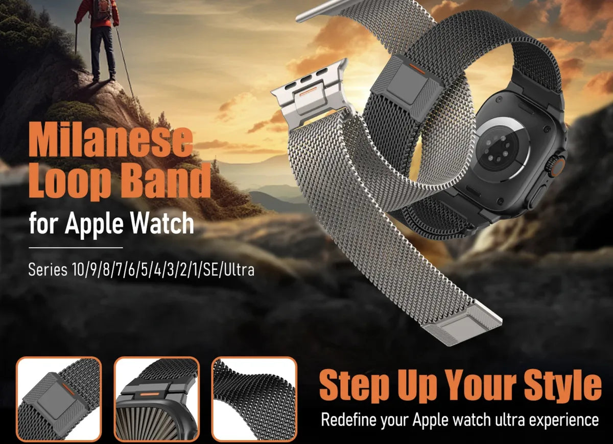 Correa Magnética Malla Milanesa Apple Watch Ultra y 42mm-49mm