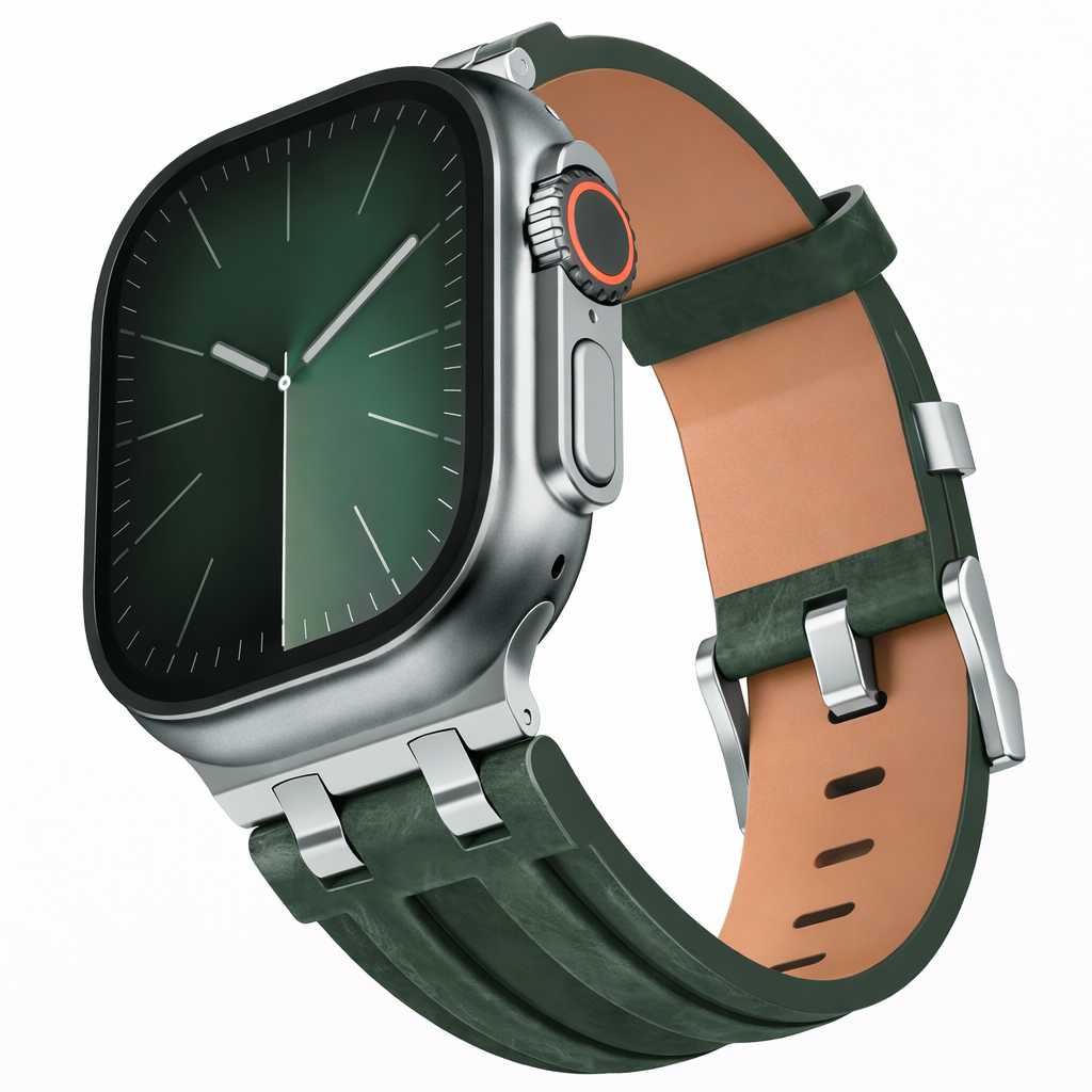 Correa Piel Vintage Para Apple Watch Ultra 49mm Y 42 - 46mm Café Claro/titanio 22 Mm